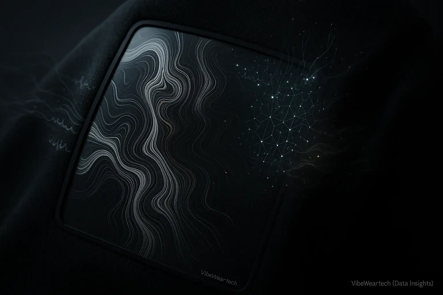 Abstract algorithm creates dynamic patterns on flexible E-Ink from sensor data, showing community content co-design of
