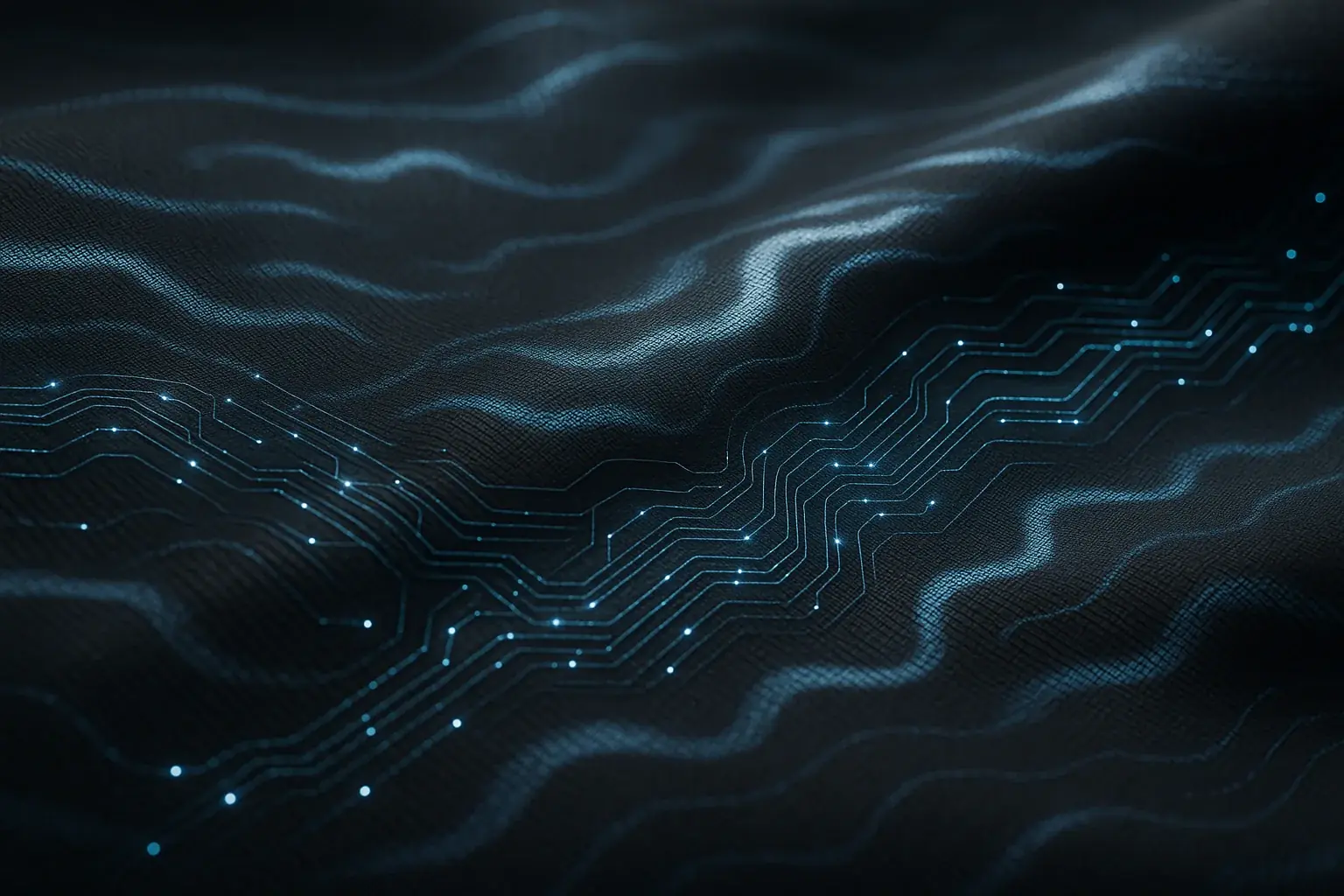 Sleek, futuristic E-Ink fabric with subtle dynamic patterns, a VibeWear vision of integrated clothing tech.