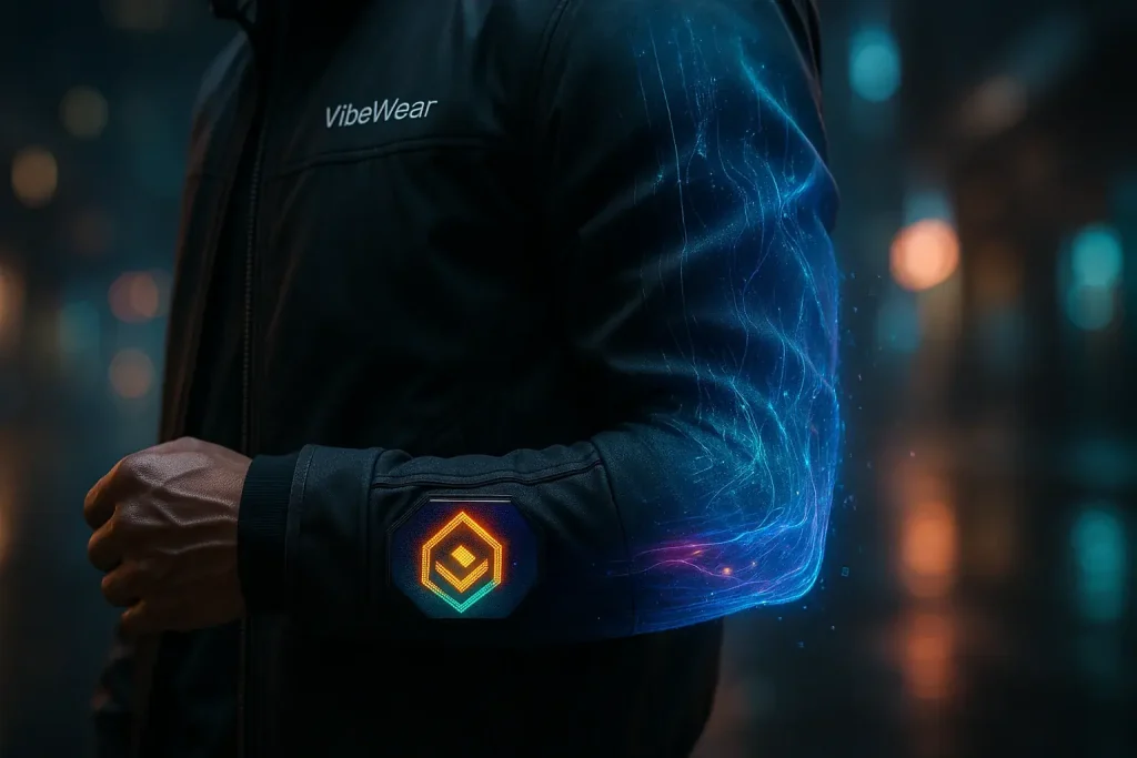 Seamless transition of physical clothing into a digital avatar, embodying VibeWear's fusion of real and digital