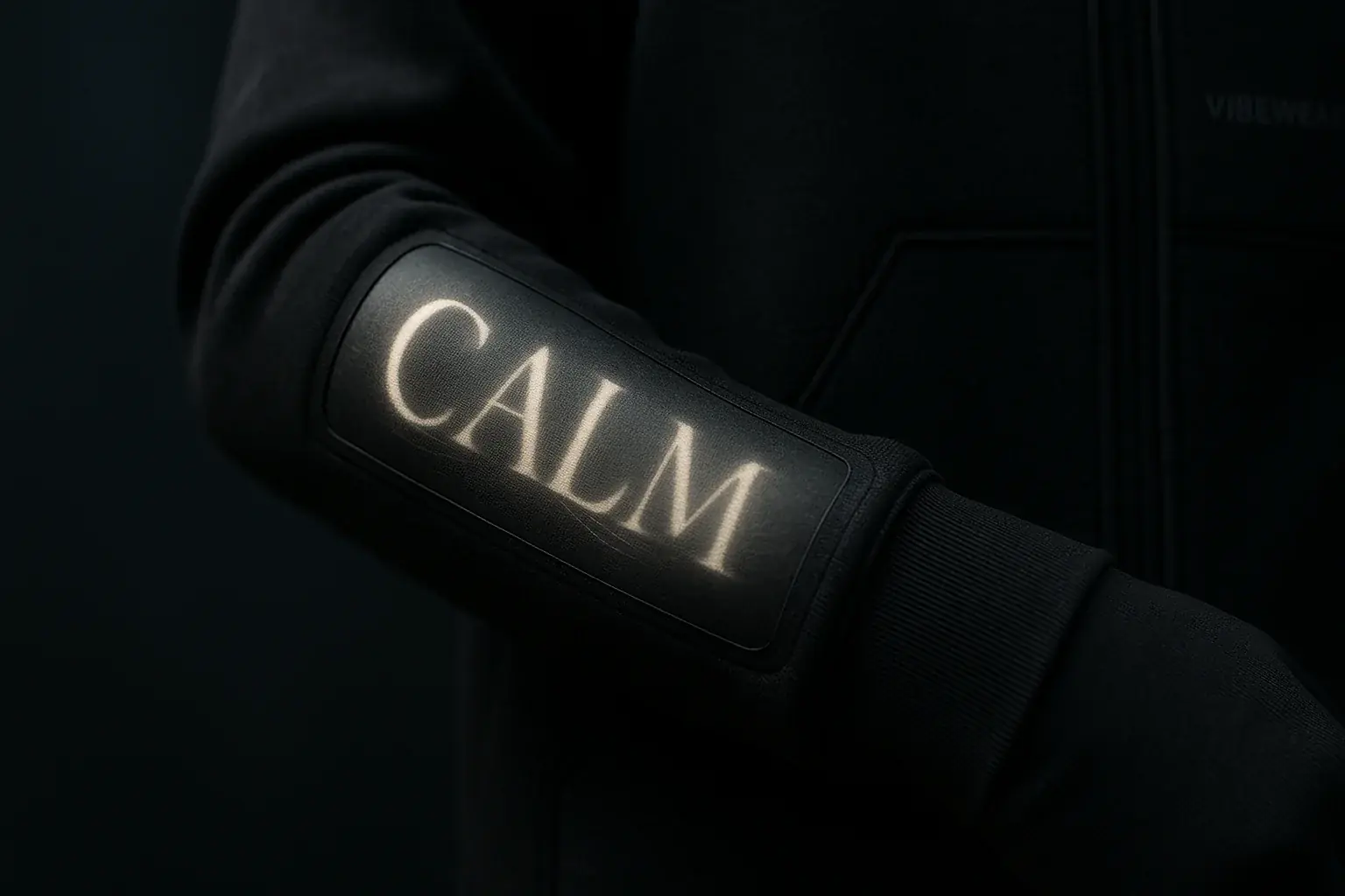 E-Ink sleeve: 'Calm' text subtly expands and contracts, illustrating kinetic typography for mood expression.